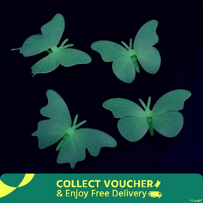 Picture of Radium butterfly-4pc/butterfly radium sticker-4pc - Light green