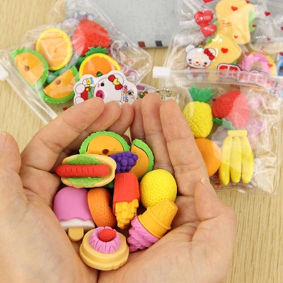 Picture of Pencil Eraser-4pc/Cartoon Erasers Kids 4-Pcs Set - Multicolor