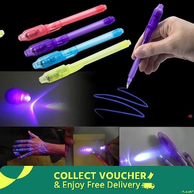Picture of Luminous Light Pen Invisible Ink Magic UV Light Money Detector Pen 2 In 1 Combo - Multicolor