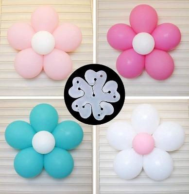 Picture of 5pcs Flower Balloon Clip/Flower Balloon Clips Birthday Party/balloon clips - White