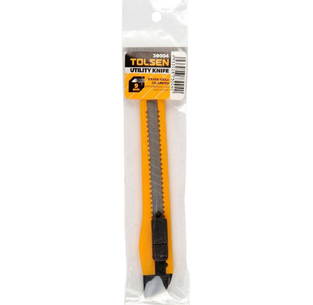 Picture of TOLSEN ABS Snap-off cutter (9x80mm) with Flat Push Button Model: 30004 - Yellow