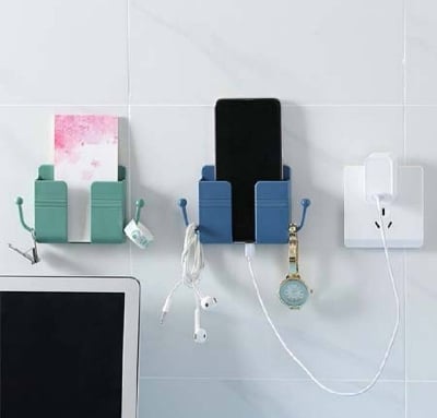 Picture of Multi-function Wall Mounted Organizer Holder, Storage Box, Remote Control, Mobile Phone Plug