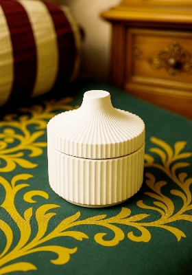 Picture of Home Decor Round shape concrete jwellery box - White