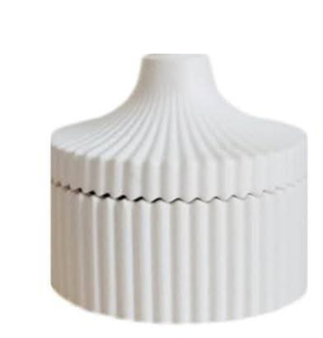 Picture of Home Decor Round shape concrete jwellery box - White