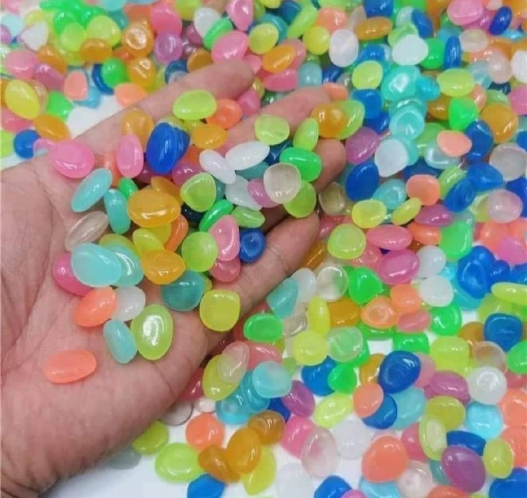 Picture of Radium Stone Colorful Luminous Glowing Pebbles -50 pcs - Multicolor