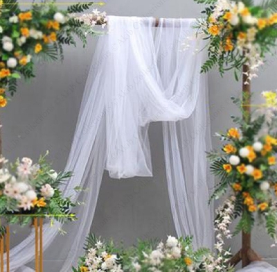 Picture of White Tissue Fabrics For Birthday, Wedding and Party Decoration - White