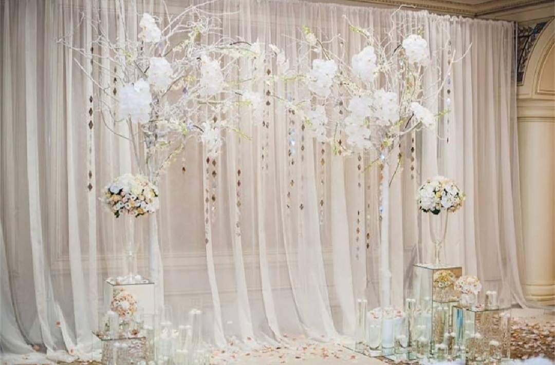 Picture of White Tissue Fabrics For Birthday, Wedding and Party Decoration - White