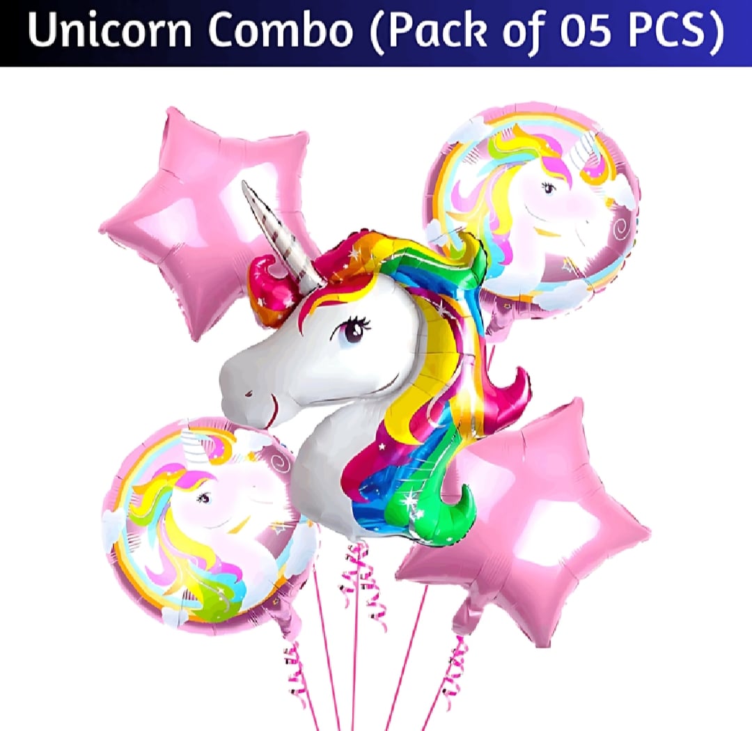Picture of Character Foil Balloon Set for Party Decorations –Hello Kitty, Cocomelon, Boss Baby, Unicorn, Frozen, Jungle, Car & Spider-Man, Baby Boy & Girl Themes – Perfect for Kids’ Birthday Parties and Events – Pack of 5 pcs