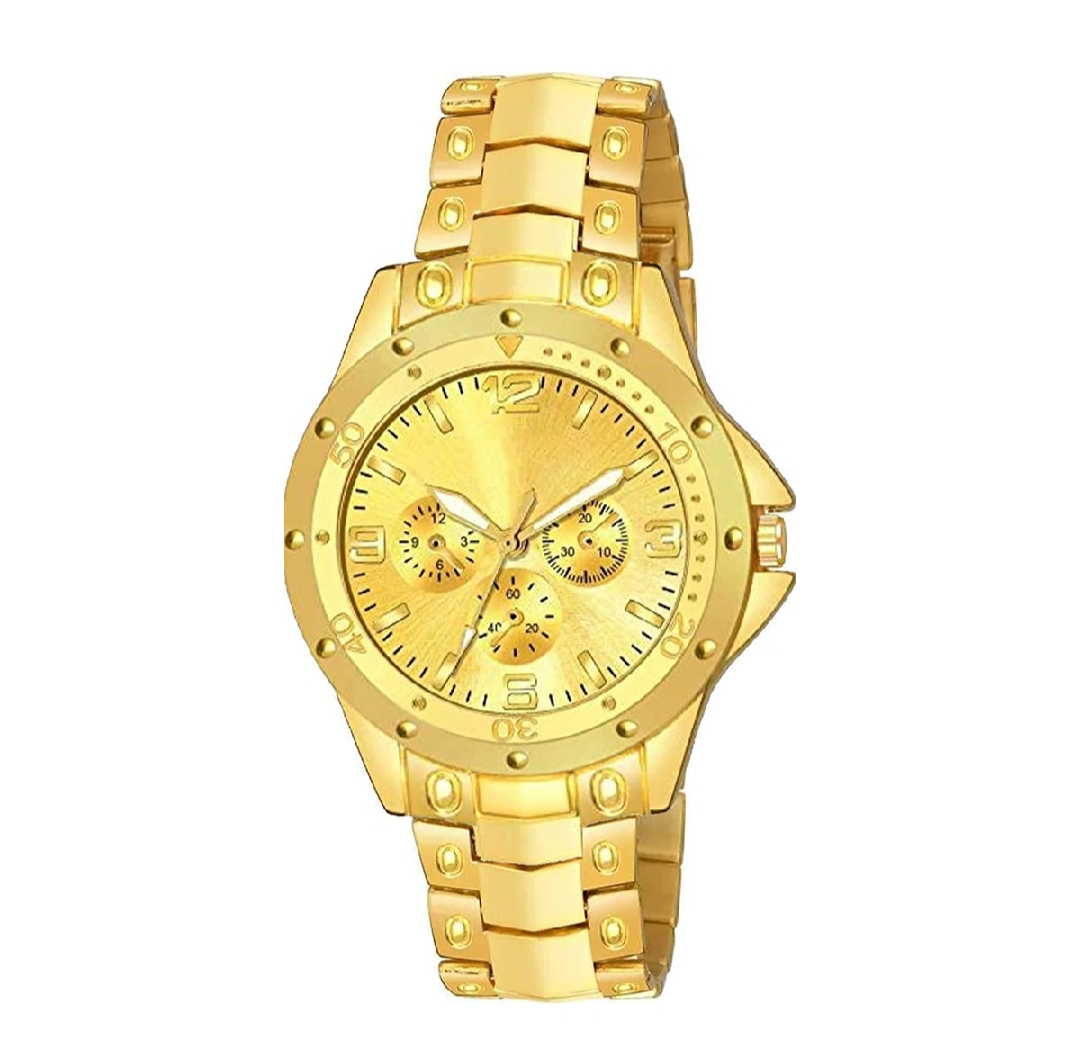 Picture of Golden watch for men/Analog Men's Luxury Stainless Steel Watch for Men GOLDEN - Watch For Men - Gold