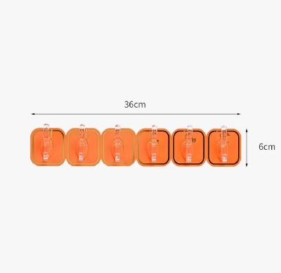 Picture of 6Pcs Hanging Hook Wall-mounted Punch Free Easy and Heavy  to Install No Nail Mounting Self-adhesive Wall Hanger Hook