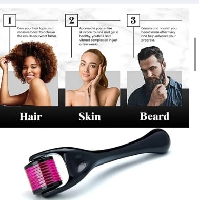 Picture of Derma Roller 0.5 mm Professional Titanium Microneedle Derma Roller Hair Regrowth Acne Scars Anti-aging Skin Therapy Dermatology System - 5MMDR