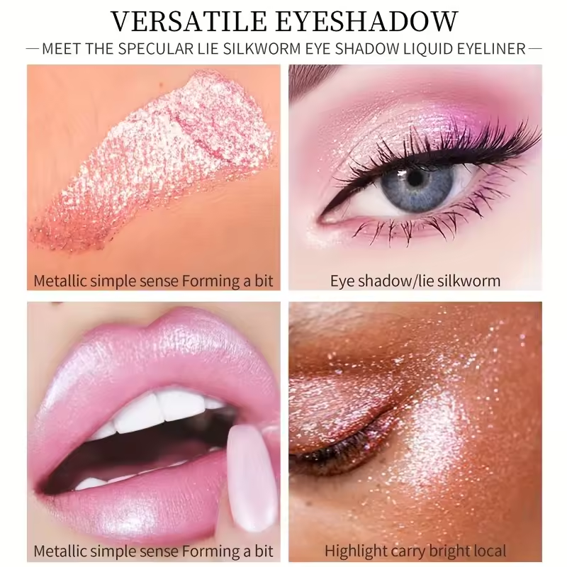Picture of 6pcs/set Waterproof Glitter Eyeliner Liquid Shiny Eyeshadow Brighten Eyeshadow Diamond Pearlescent Eyemakeup Longlasting Shimmer Glitter Eyeshadow