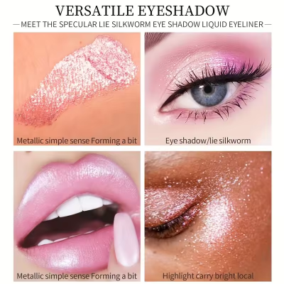 Picture of 6pcs/set Waterproof Glitter Eyeliner Liquid Shiny Eyeshadow Brighten Eyeshadow Diamond Pearlescent Eyemakeup Longlasting Shimmer Glitter Eyeshadow