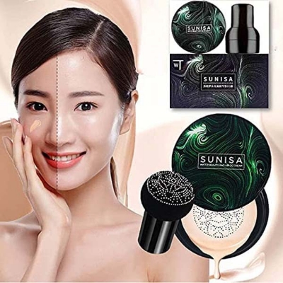 Picture of Sunisa 3 in 1 CC and BB Water Proof Foundation Concealer Cream with Air Cushion Mushroom - 20gm
