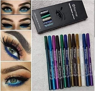 Picture of Waterproof & Long Lasting Colorful Pencil Eyeliner Set of 12 Piece
