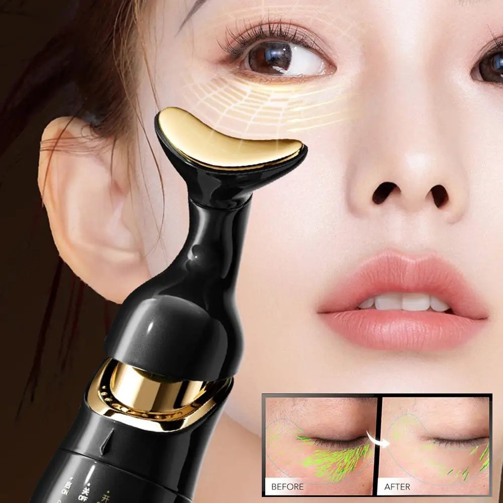 Picture of 3 In 1 Vibrating Beauty Massager for Face, Eye, Neck Massage Introducer Lifting EMS Skin Rejuvenation Anti Aging Skin Care Tool - Face Massager