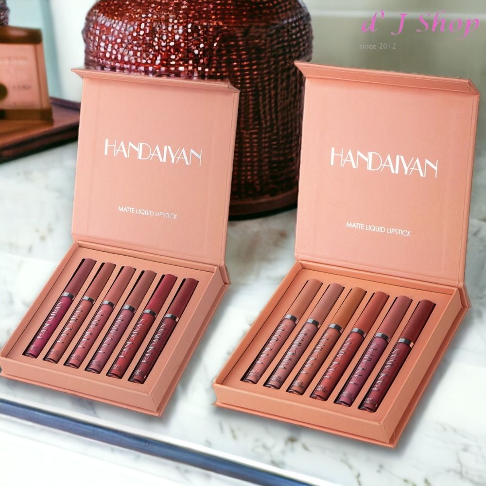 Picture of HANDAIYAN 6 Colors Set A / Set B  Matte Liquid Lipstick Long Lasting Velvet Lips Tint Liquid Lipsticks Waterproof Non-Stick Cup Lipgloss Gift Set A & B