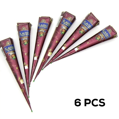 Picture of 6 pcs (INDIAN) Kaveri Cone Mehendi - Kaveri Mehedi