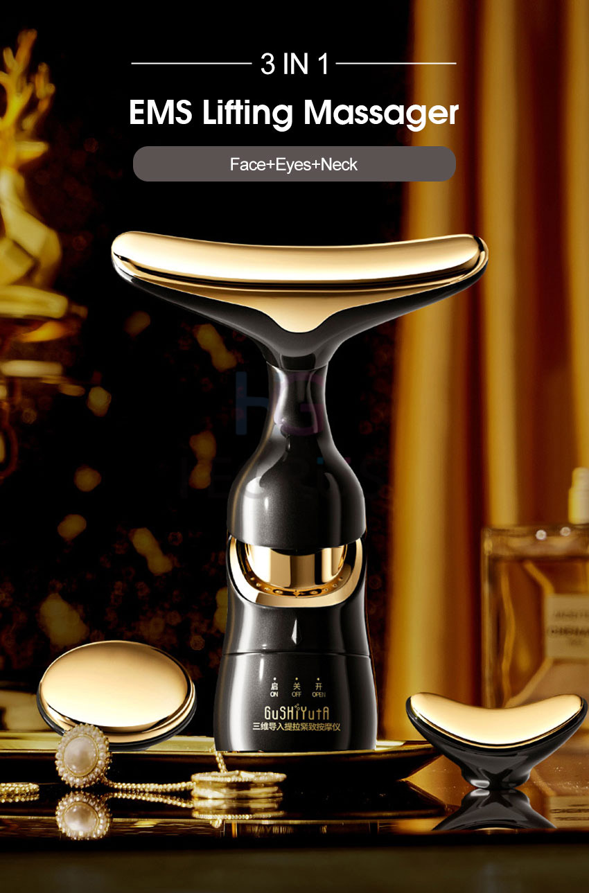 Picture of 3 IN 1 EMS Face Lifting Massager Neck Firming Eye Massage Skin Fine Lines Beauty Tools Skin Lifting Tightening Device Skin Care Tool