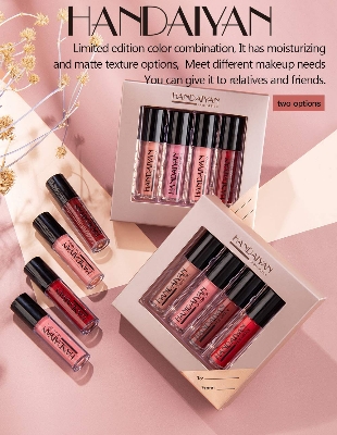 Picture of Handaiyan 4 Colours Glossy Liquid Lipstick Set - Long-Lasting Waterproof And Smudge Proof Lipgloss Liquid Lipsticks - Set 02