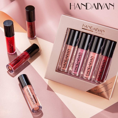 Picture of Handaiyan 4 Colours Glossy Liquid Lipstick Set - Long-Lasting Waterproof And Smudge Proof Lipgloss Liquid Lipsticks - Set 01