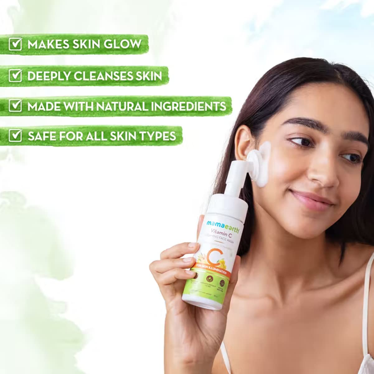 Picture of Mamaearth Vitamin C Face Wash with Foaming Silicone Cleanser Brush Powered by Vitamin C & Turmeric - 150ml