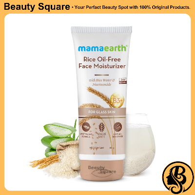 Picture of Mamaearth Rice Oil-Free Face Moisturizer for Oily Skin, With Rice Water & Niacinamide for Glass Skin - 80 g
