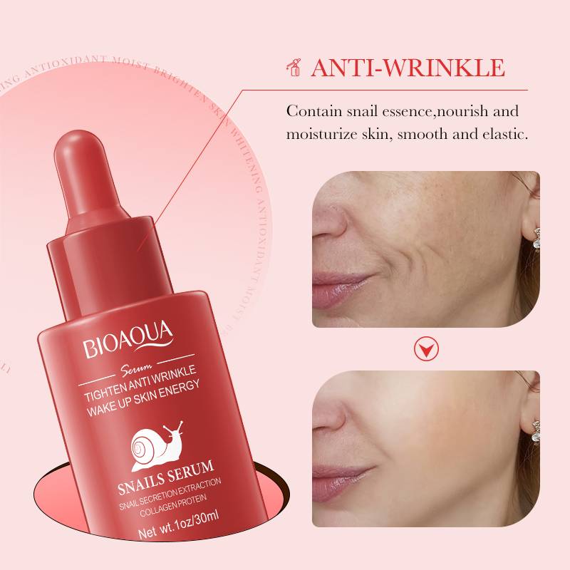 Picture of BIOAQUA Face Snail Serum Tighten Anti Wrinkle Wake up Skin Energy Facial Snails Serum- 30ml