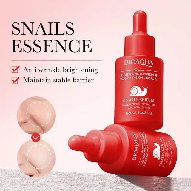Picture of BIOAQUA Face Snail Serum Tighten Anti Wrinkle Wake up Skin Energy Facial Snails Serum- 30ml