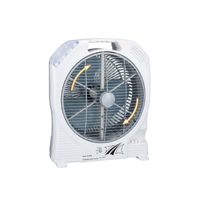 Picture of Sunca sf-399A , 14-Inch Rechargeable Box Fan With Bright Led Lights And Double Battery For Comfort During Hot Days White