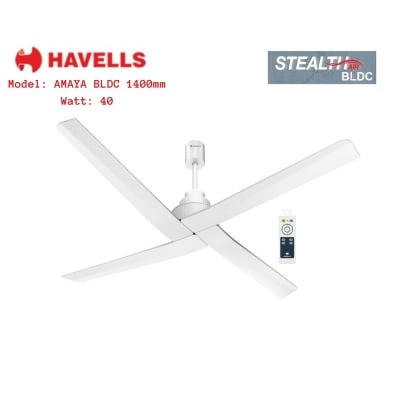 Picture of Havells Amaya 56 inch BLDC Ceiling fan with RF Type Remote, 40W, Made in India White