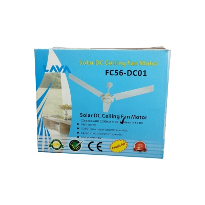 Picture of LAVA Dc 56 inch Solar ceiling fan with Regulator, Only 24w. 12v for DC White
