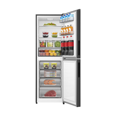 Picture of HISENSE 270 Liter Bottom Mount Frost Direct Cool Glass Door Inverter Refrigerator Dark Red (RB1G266NADR/BD3)