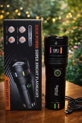 Picture of Sanford Torch Light – 30,000mAh Powerful LED Flashlight (Black)