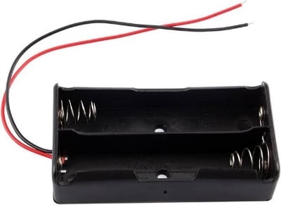 Picture of Battery Holder Cage For 18650 Rechargeable Battery 3.7v  × 2 Cell (7.4v)(Black)