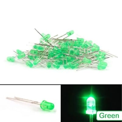 Picture of 100pcs 3mm Green Led Light Indicator Bulb Light Emitting Diode Round(Green)