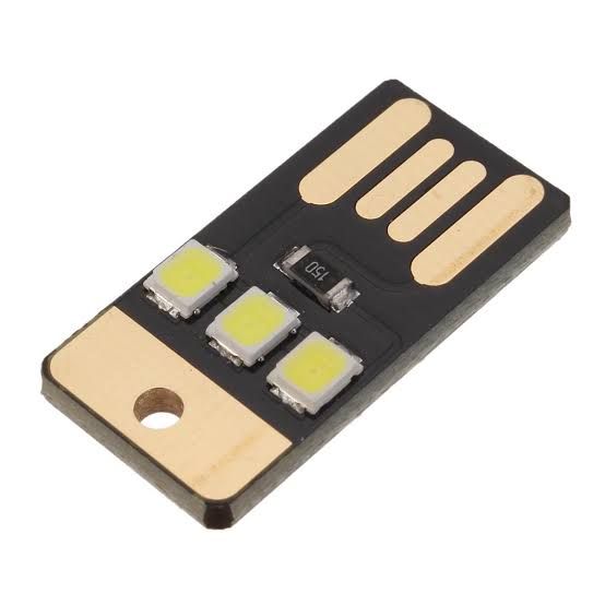 Picture of 2pcs Super Bright Mini USB Power LED Light Pocket Card Portable Keychain Night Light For Laptop PC Desktop Power Bank(Black)