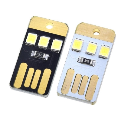 Picture of 2pcs Super Bright Mini USB Power LED Light Pocket Card Portable Keychain Night Light For Laptop PC Desktop Power Bank(Black)