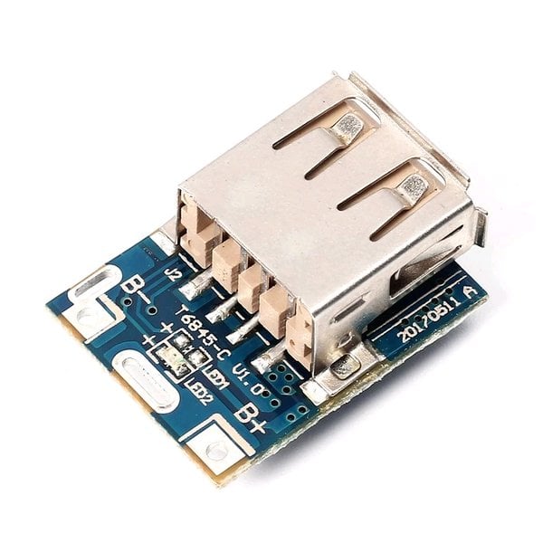 Picture of Mini Power Bank Circuit 5V Step Up Protection Board Boost Power Module Micro USB Port Li-ion 18650 Battery Charger Board(Blue)