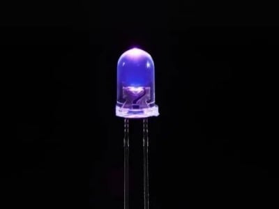 Picture of 10Pcs- UV Money Checker LED Ultra Bright Clear Transparent DC 3V 20mA 5mm UV LED Diode Lights Emitting Diodes(Violet)