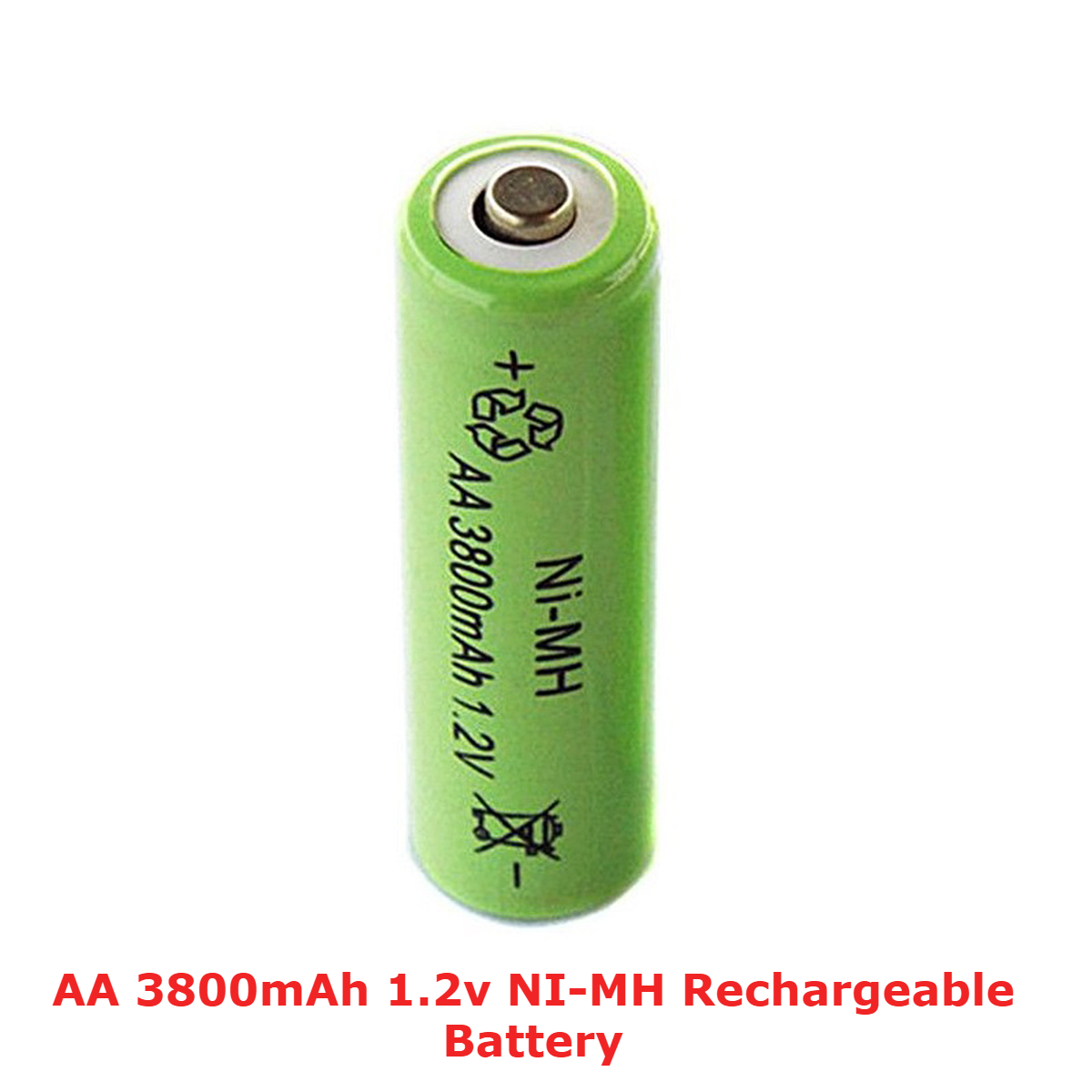 Picture of 2pcs AA Batteries, 1.2V Ni-MH Rechargeable Battery-3800 mAh Green(Green)