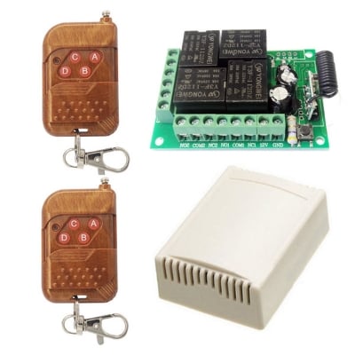 Picture of 12V DC RF 4 Channel 315MHz Wireless Remote Controller Switch Module with 200 Meters Working Range(Green)