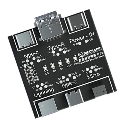 Picture of DT3 Data Cable Detection Board USB Cable Tester for IOS Android Type-C Short Circuit On-Off Switching Test Board(Black)