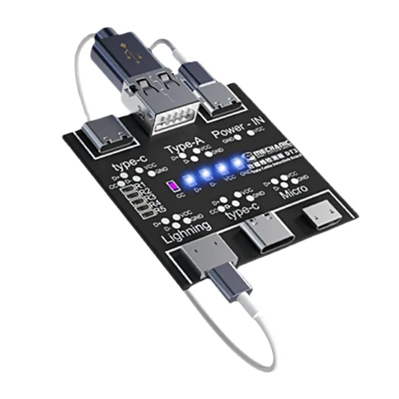 Picture of DT3 Data Cable Detection Board USB Cable Tester for IOS Android Type-C Short Circuit On-Off Switching Test Board(Black)