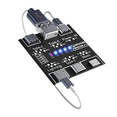 Picture of DT3 Data Cable Detection Board USB Cable Tester for IOS Android Type-C Short Circuit On-Off Switching Test Board(Black)