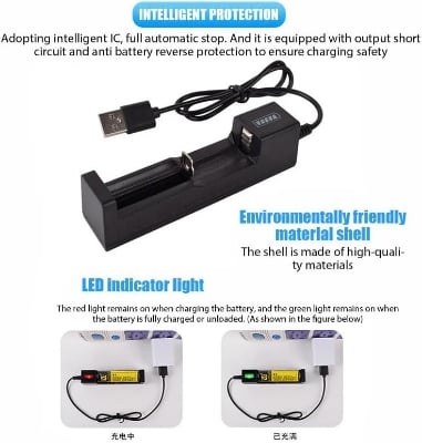 Picture of 18650 Battery Charger Universal Smart USB Charging for Rechargeable Lithium Battery Charger Li-ion 18650 26650 14500 17670()