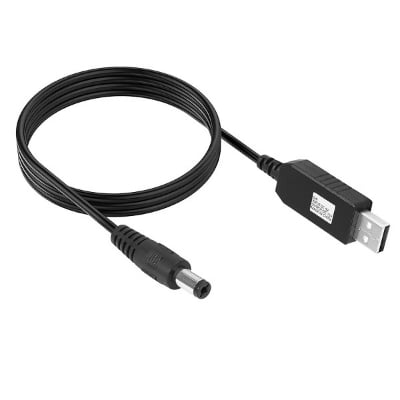 Picture of USB Power Boost line DC 5V to DC 12V Powerbank to Router and Onu Step UP Module USB Converter Adapter Cable 2.1x5.5mm Plug(Black)