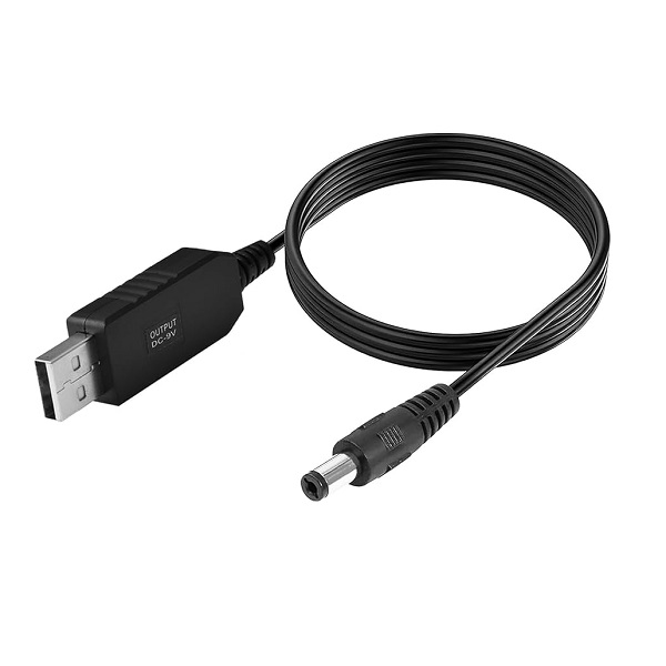 Picture of USB Power Boost line DC 5V to DC 12V Powerbank to Router and Onu Step UP Module USB Converter Adapter Cable 2.1x5.5mm Plug(Black)