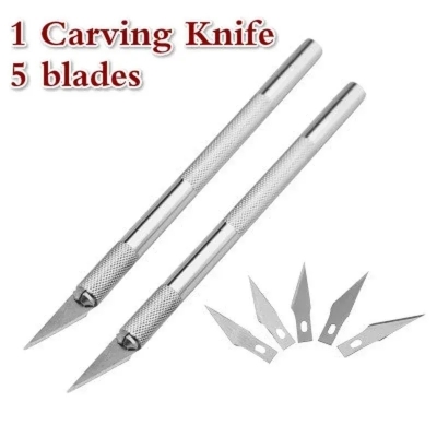 Picture of Paper Carving Craft Pottery Clay Sculpture Ceramics Tools Scrapbooking Precision  Knife Card Making Cutting Home Tools(Silver)