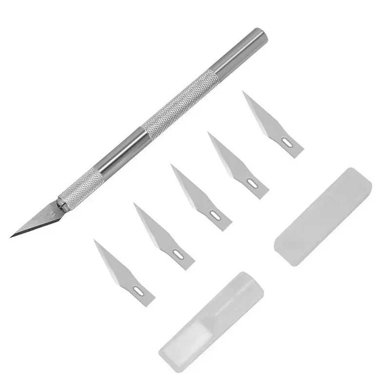 Picture of Paper Carving Craft Pottery Clay Sculpture Ceramics Tools Scrapbooking Precision  Knife Card Making Cutting Home Tools(Silver)